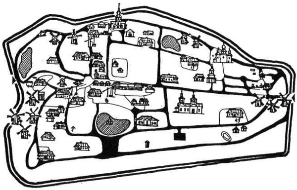 Схема забудови Переяслав-Хмельницького музею народної архітектури та побуту