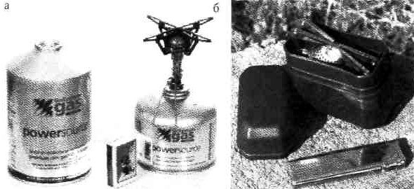 Рис. 5.32. Газовий пальник GO SYSTEM: 
а - баллон, ємністю 788 мл; б - балон, ємністю 396 мл з пальником; в - пальник в упаковці