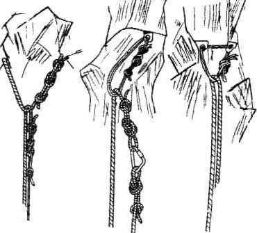 Рис. 10.7. Способи закріплення мотузків