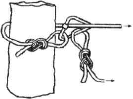 Кріплення транспортної мотузки до карабінної удавки