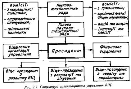 Структура організаційного управління ВІЦ