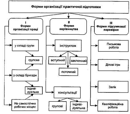 Схема 3.7 Аналіз використання форм в процесі організації практичної підготовки