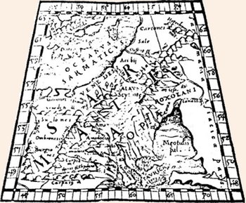 Карта Європи (Сарматії) за Помпонієм Meлою (40-ві pp. н.е.)