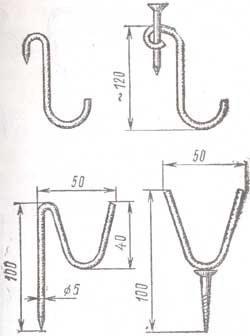 Проволочные крючья для крепления перекладины над костром
