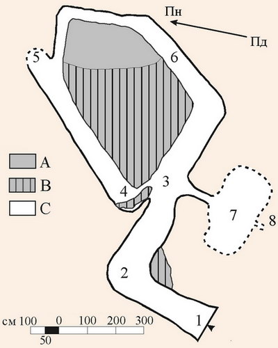 Картосхема печери Княгиня