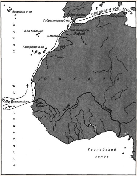 Карта похода Ганнона