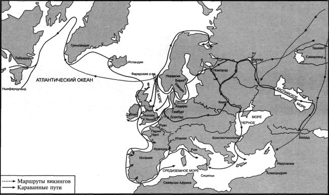Карта путешествий викингов