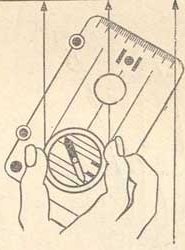продольной кромкой компаса соединяют начальную и конечную точку маршрута